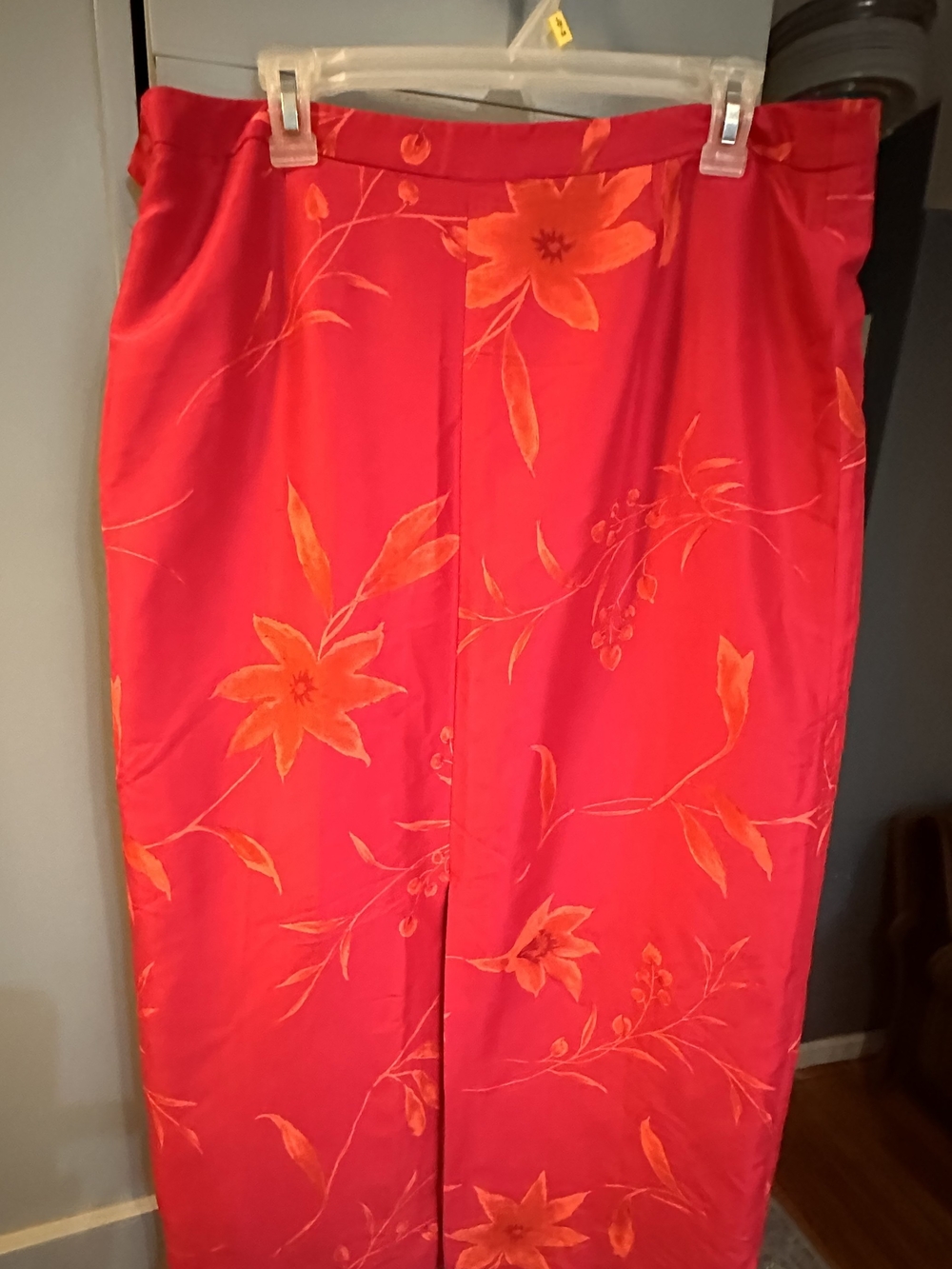 Jones New York Pink and Orange Floral Silk Skirt - Picture 2 of 6